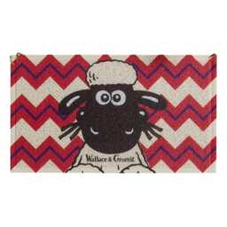 Wallace and Gromit Shaun The Sheep PVC Door Mat Pink Pink/White One Size 1