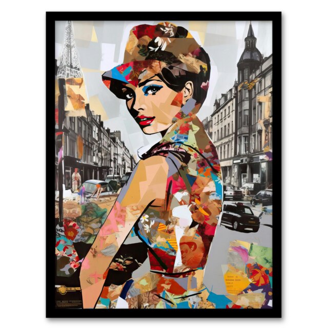 London Fashion 1960S Portrait Downtown Home Decor Black Framed Wall Art Print A4