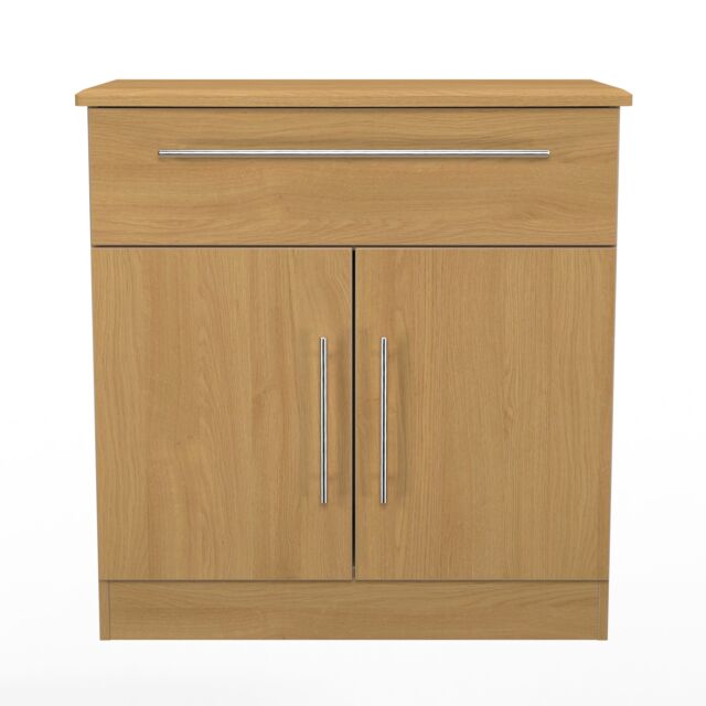 Carlton 1 Drawer 2 Door Sideboard in Modern Oak (Ready Assembled) Brown Modern Oak