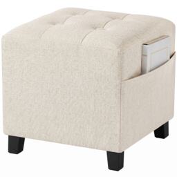 HOMCOM Small Ottoman with Side Pocket Living Room