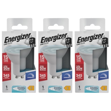 Energizer LED GU10 345lm 3.6W 6500K (Daylight) Dimmable Light Bulb - Pack of 3