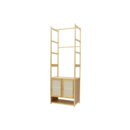 Wooden Hall Tree Coat Stand With Shoe Rack Natural Brown Brown One Size