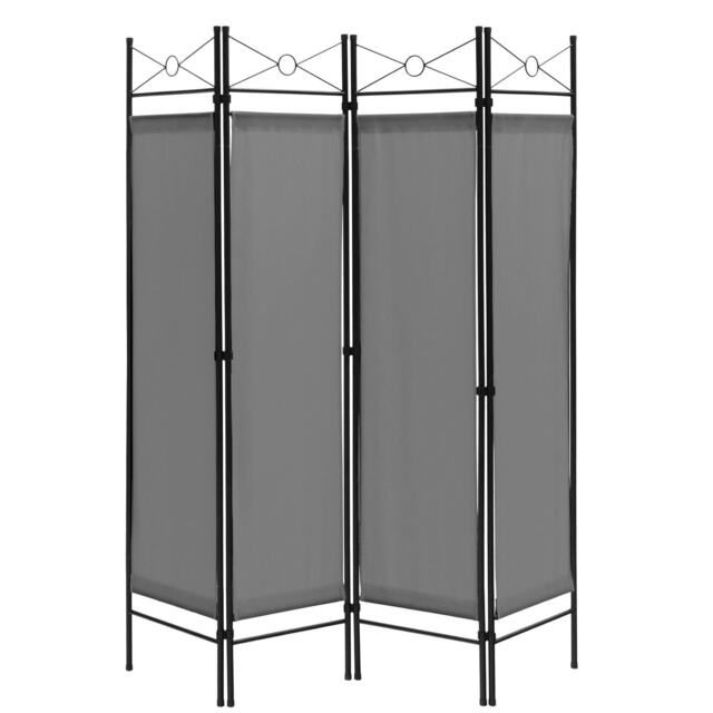 COSTWAY 4-Panel Room Divider Folding Privacy Screen Grey Grey