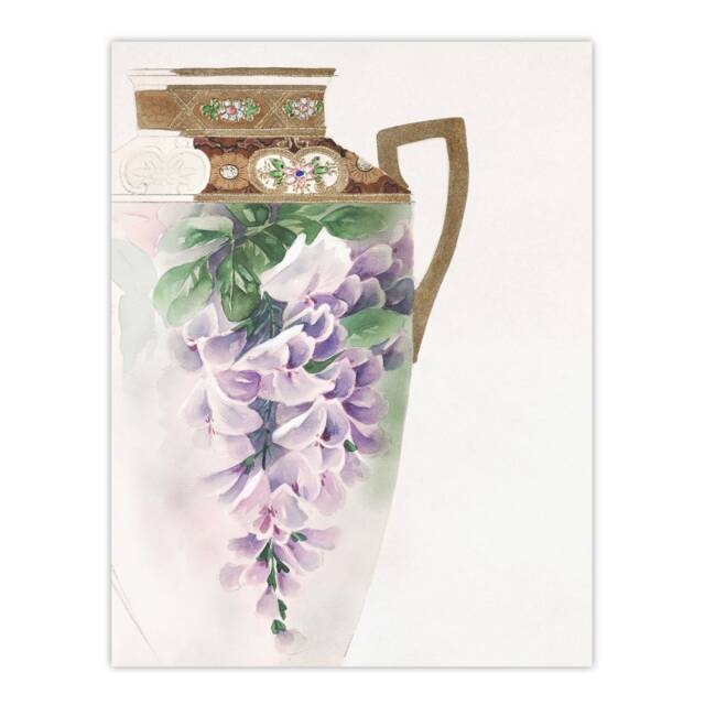 "Vintage Floral Design For Ewer Vintage Wall Art Print Noritake 12x16"""