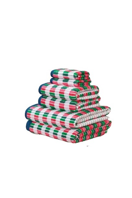 Santa Cruz 6 Piece Cotton Towels Bale Set Striped Soft and Absorbent Multi Bath towel