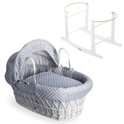 Clair de Lune Grey Dimple White Wicker With White Rocking Stand