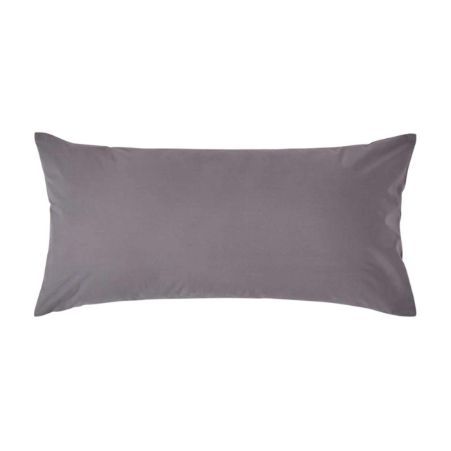 Homescapes Dark Grey European Size Pillowcase Egyptian Cotton 200 TC - 40 x 80 cm Grey