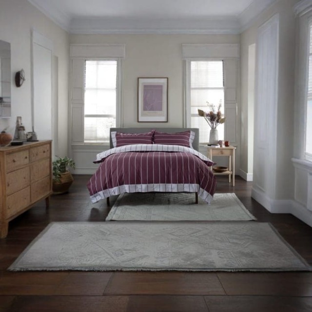 TLC Pin Stripe Duvet Set Red Red King 1