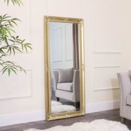 Large Ornate Gold Wall/Floor Mirror 76cm X 176cm