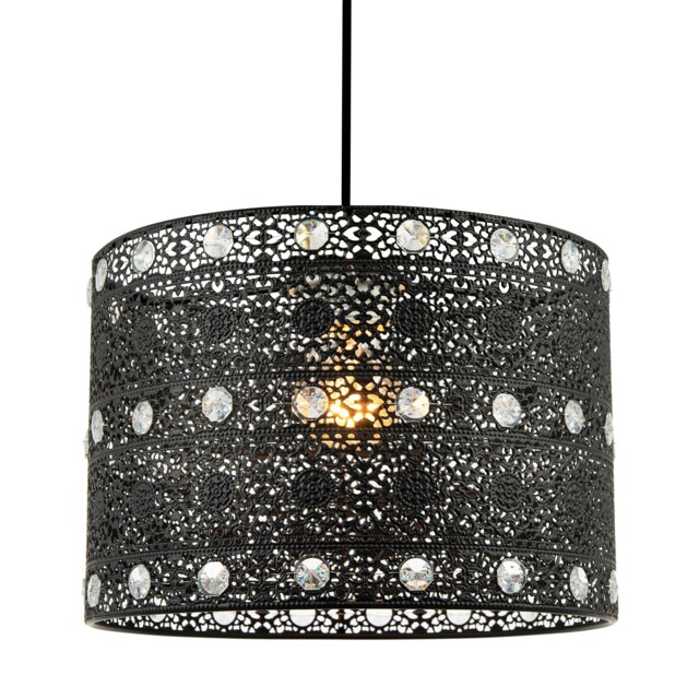 Classic Matte Black Acrylic Gem Moroccan Style Chandelier Pendant Light Shade Black Black 1