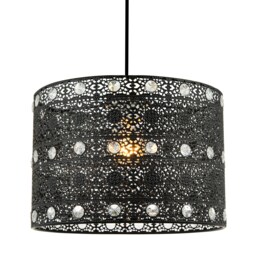 Classic Matte Black Acrylic Gem Moroccan Style Chandelier Pendant Light Shade Black Black 1