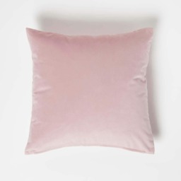 Homescapes Pink Velvet Cushion - 45 x 45 cm Pink 45 x 45 cm 1