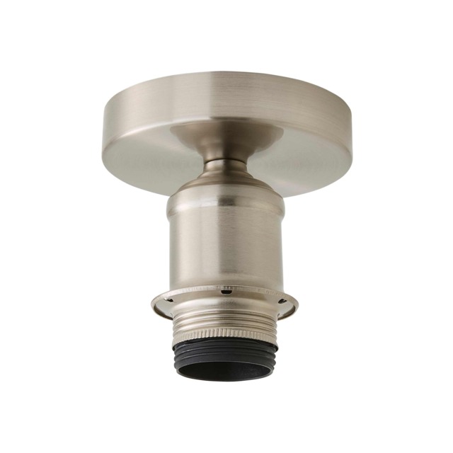 ValueLights Shaw Brushed Chrome Flush Ceiling Pendant Lamp holder Chrome