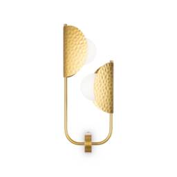 Tropic I Modern Wall Lamp Brass 2xG9 White Shade
