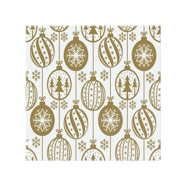 Christmas Baubles Dining Splash Back White