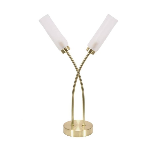 ValueLights Maya Gold 2 Way Curved Cross Over Table Lamp Gold