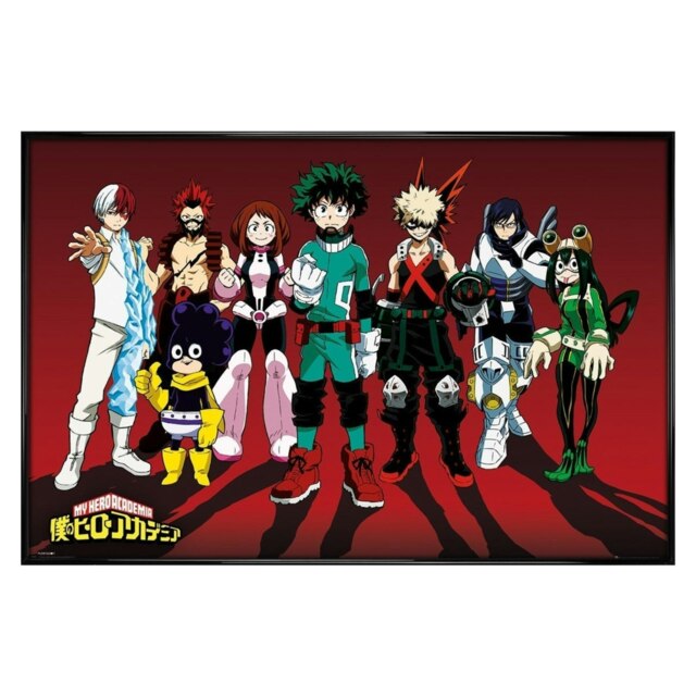 Gloss Black Framed My Hero Academia Line Up Maxi Poster Multi