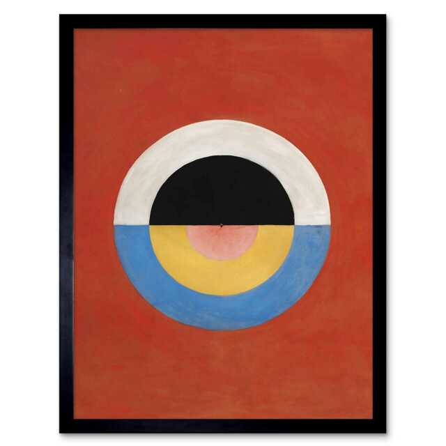 "Hilma Af Klint Svanen Abstract Circles Painting 12x16"" Framed Wall Art Print"