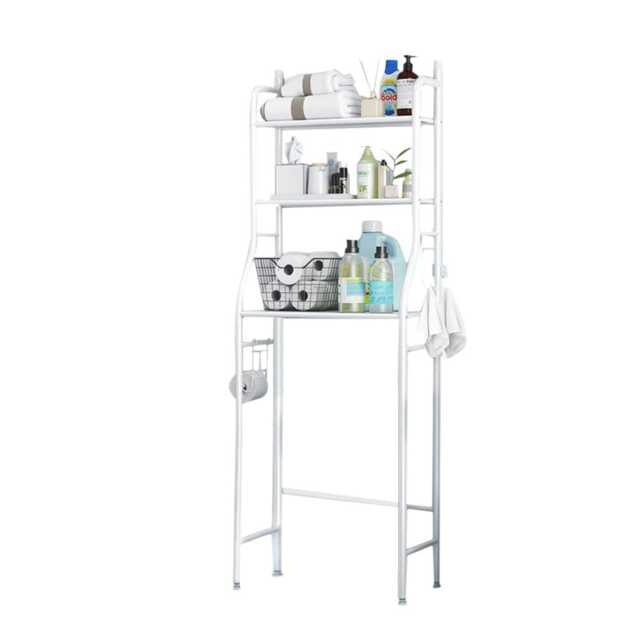 Living and Home Bathroom Storage Shelf Over Toilet Rack 3-Tier - White