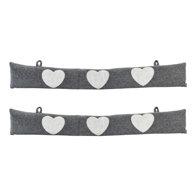 Nicola Spring Herringbone Draught Excluders - 78.5cm - Heart - Pack of 2