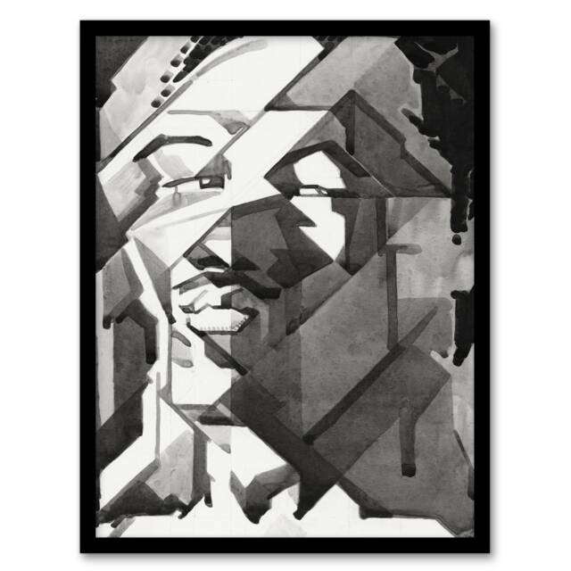 Reijer Stolk Self Portrait Abstract Cubist Painting Framed Wall Art Print A3