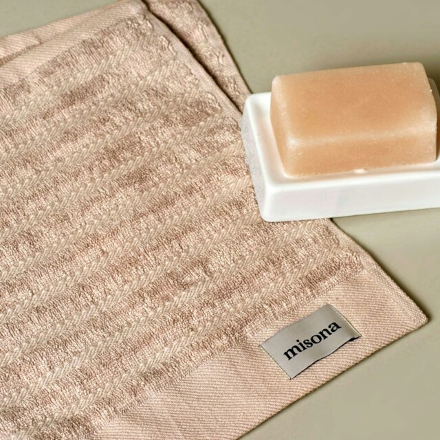 Organic Cotton Ribbed Face Cloths Pack of 2 - Natural