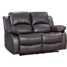 Faux Leather Brown 2 Seater Electric Recliner Sofa VALENCIA