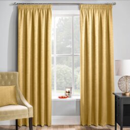 Enhanced Living Matrix Ochre 46 x 72 inch (117x183cm) Tape Top Thermal Noise reducing Dim Out Curtains (PAIR) Yellow Ochre 2