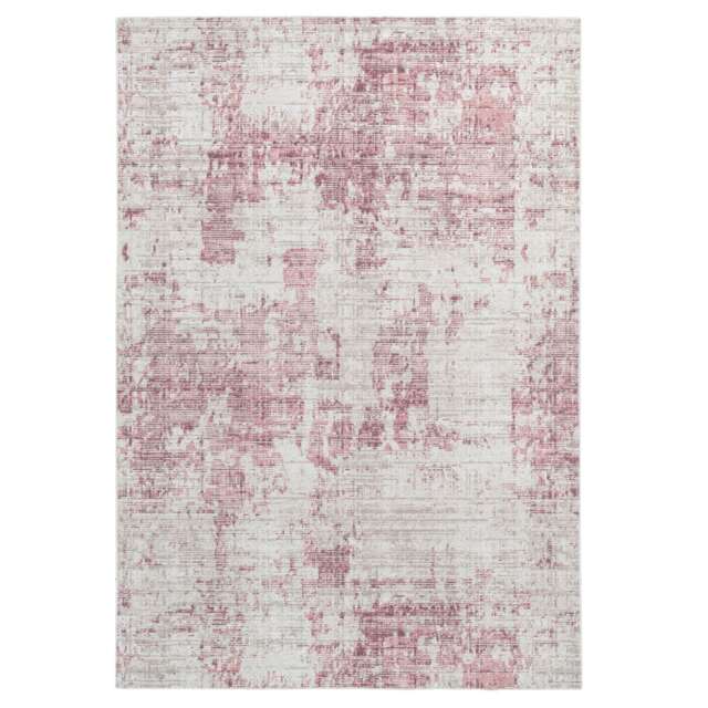 KUKOON Washable & Non Slip Pink Abstract Area Rug 50cm x 80cm