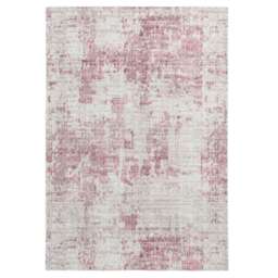 KUKOON Washable & Non Slip Pink Abstract Area Rug 50cm x 80cm