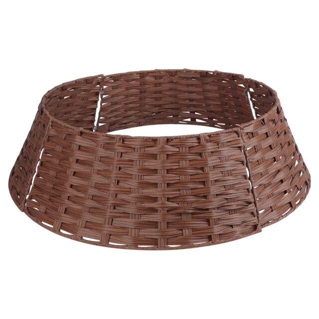 76cm Christmas Xmas Tree Skirt Round Decorative Festive Base Stand Cover 4 Pcs Brown Brown