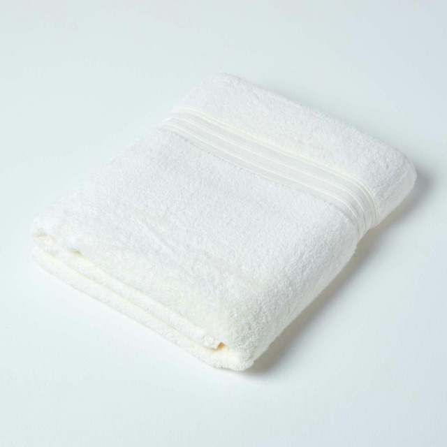 Homescapes Zero Twist Supima Cotton Bath Sheet - Cream Cream Bath sheet