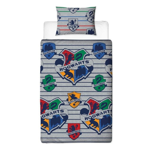 Harry Potter Brave Duvet Cover Set - Grey/Multicoloured - Single Grey Single