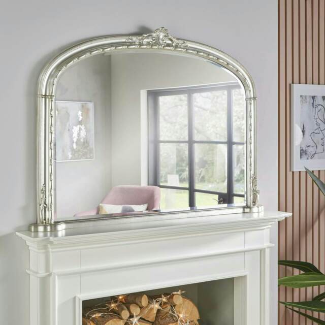 Mayfair Overmantle Mirror Silver H 89cm x L 127cm 1