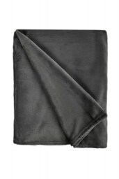 "Plush Collection Flannel Fleece Super Soft Throw in Charcoal (79"" x 95"")"