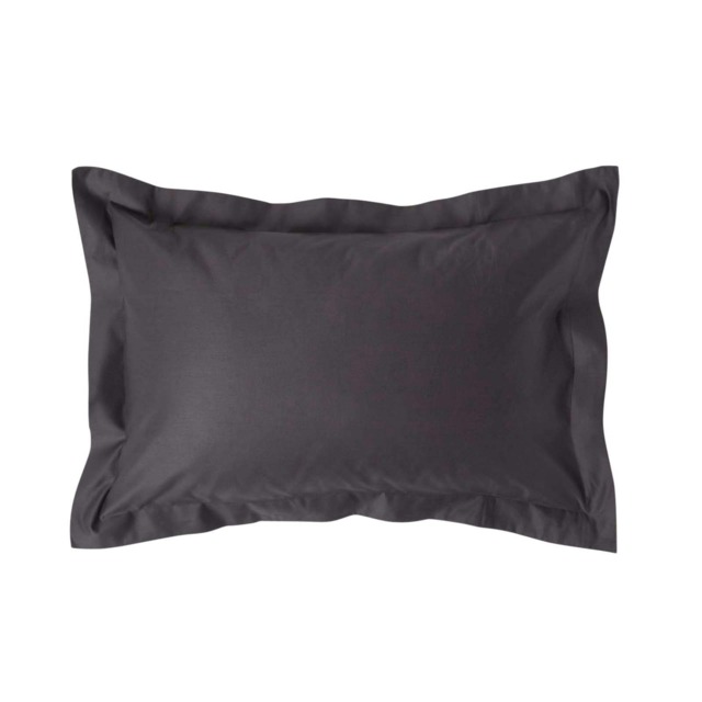 Homescapes Dark Charcoal Grey Egyptian Cotton Oxford Pillowcase 1000 TC - Standard Size