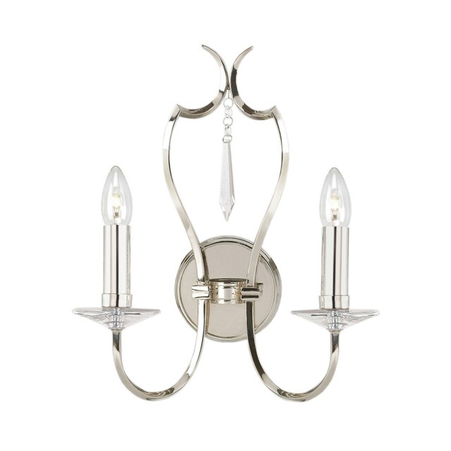 Pimlico 2 Light Indoor Candle Wall Light Polished Nickel, E14