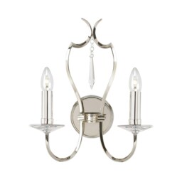 Pimlico 2 Light Indoor Candle Wall Light Polished Nickel, E14