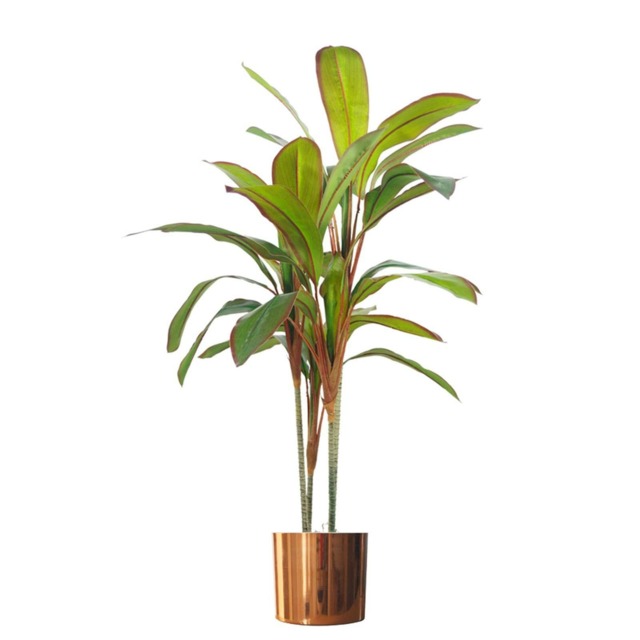 Artificial 100cm Realistic Dracaena Tropical Plant with Copper Metal Plater