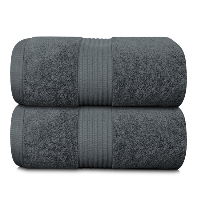 Casa De Rococo Luxury Zero Twist Cotton Bath Sheets Set of 2, 580 GSM, 100 x 150 cm