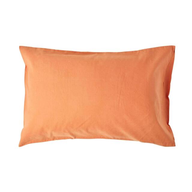 Homescapes Burnt Orange Linen Housewife Pillowcase - King Size Orange King