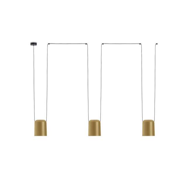 Attic Decorative Hanging Ceiling Pendant Matt Black Painted Gold 3x E27 / 175cm x 600cm