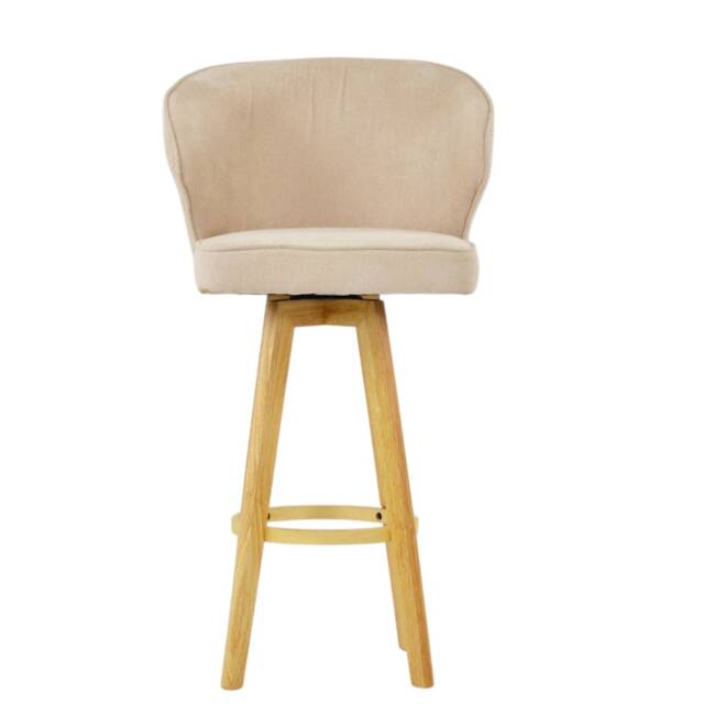 Lakeland Furniture Kalix Natural Cream Fabric Wooden Leg Base 1 Bar Stool