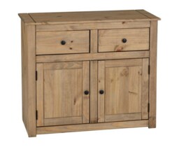 Panama 2 Door 2 Drawer Sideboard - L40 x W93 x H80 cm - Natural Wax Brown