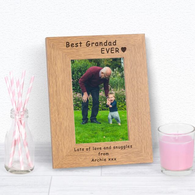 Personalised Best Grandad Ever Wood Picture Frame 7 x 5 for Grandad