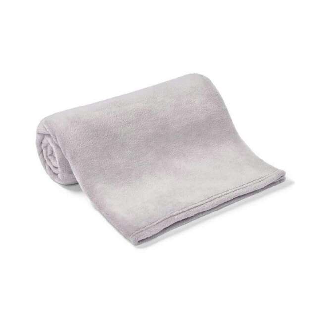 Brand Lab Pet Teddy Fleece Blanket - Silver Grey - 100cm x 80cm