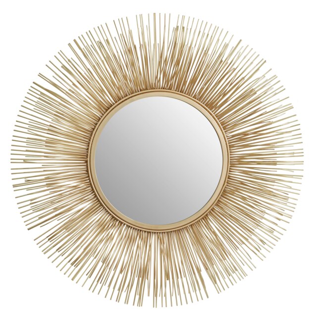Templar Gold Finish Sunburst Wall Mirror Gold