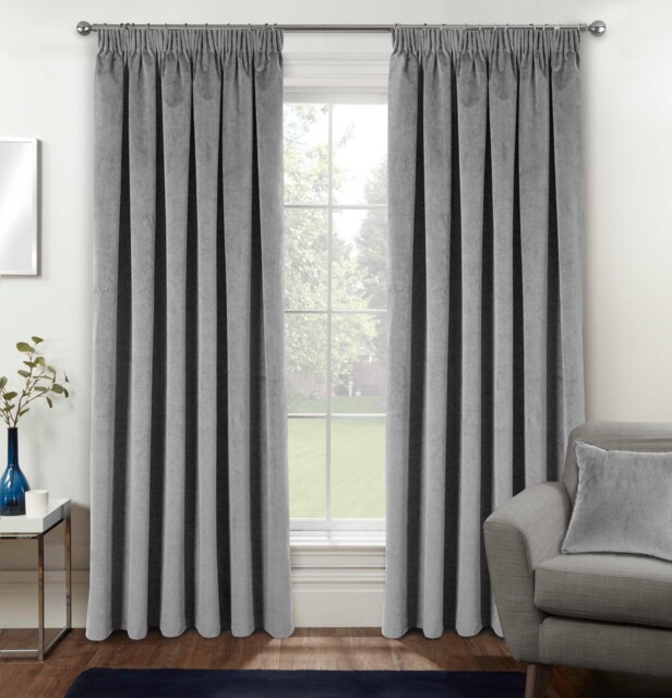 Luxury Enhanced Living Grey Velvet, Supersoft, Blackout, Thermal Curtains with Tape Top (PAIR) - 66 x 90 inch (168x229cm) Grey Grey 2