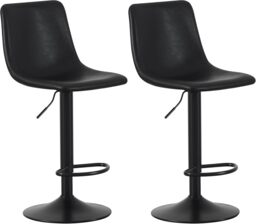 MCC Direct Set of 2 Height Adjustable Bar Stool Kitchen Breakfast Chairs Stefan