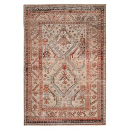 Neutral Terracotta Beige Vintage Distressed Washable Living Room Area Rug-160x230cm Cream